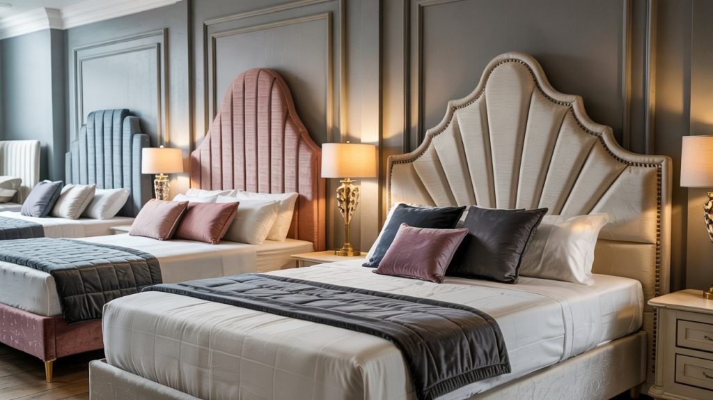 Range of upholstered headboard styles available in Perth.