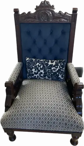 Close-up image of a reupholstered chair by Southside Upholstery Perth.